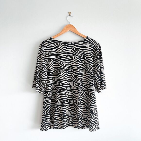 Ricki's Womens Blouse 3/4 Sleeve V-Neckline Animal Print 2XL - Picture 3 of 8